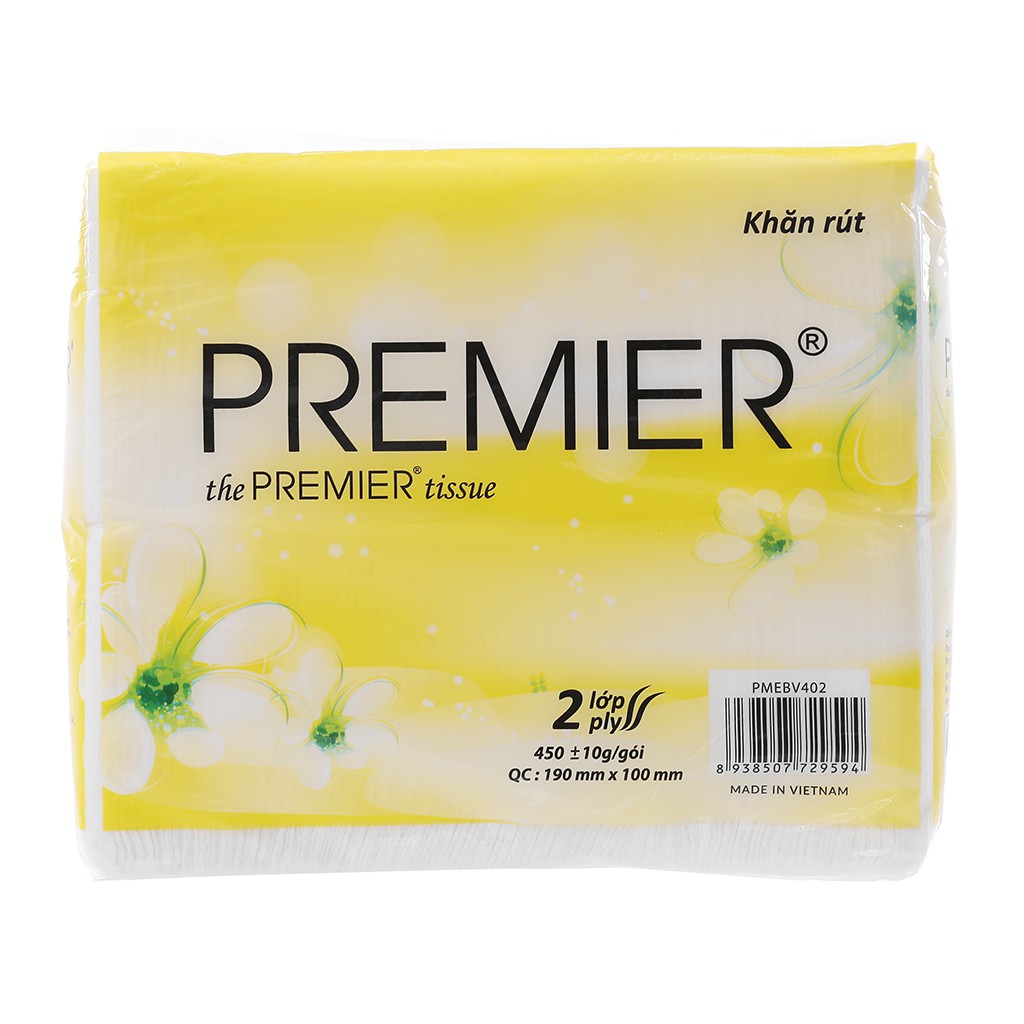 Khăn giấy rút PREMIER TISSUE 2 lớp gói 450g