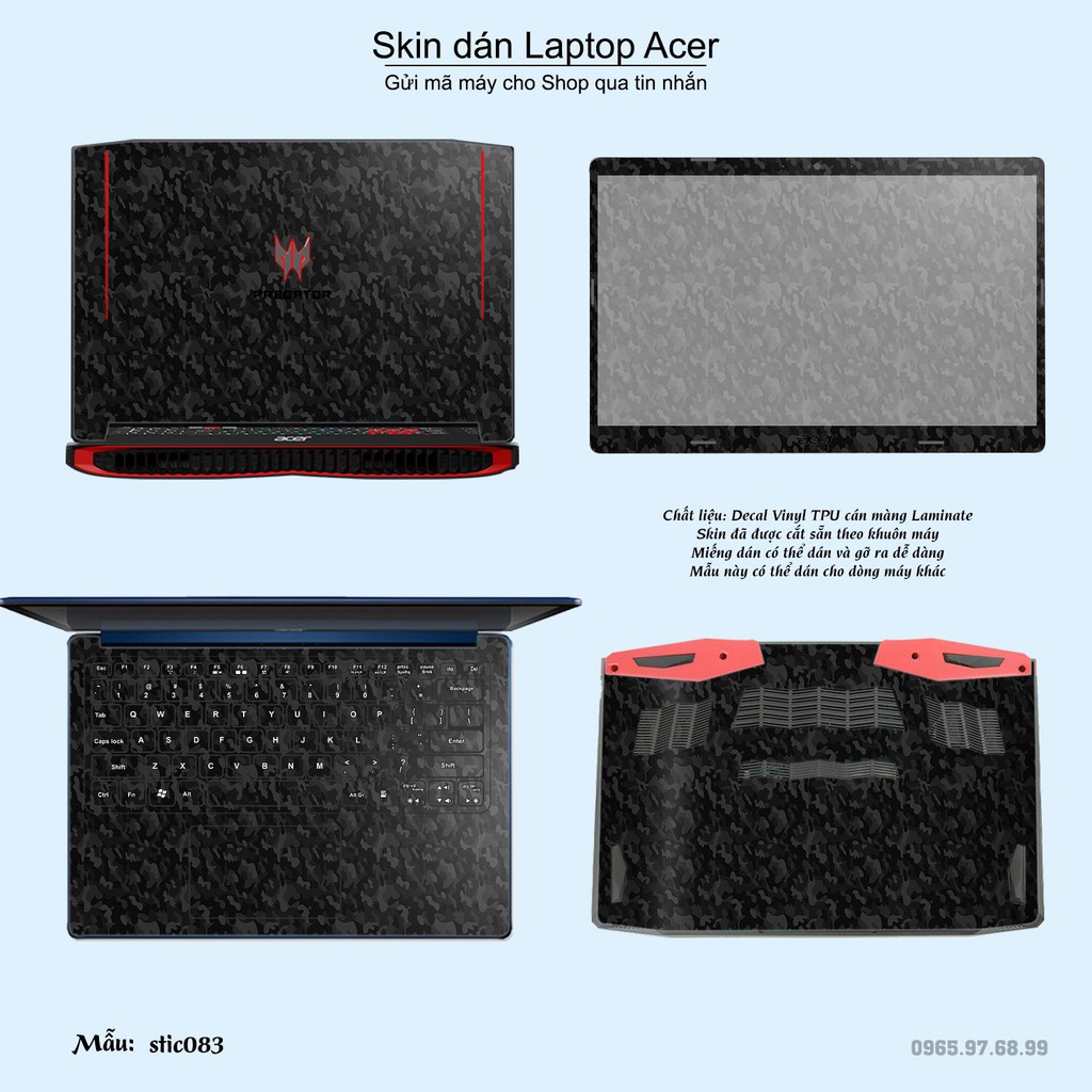 Skin dán Laptop Acer in hình Hoa văn sticker _nhiều mẫu 14 (inbox mã máy cho Shop)