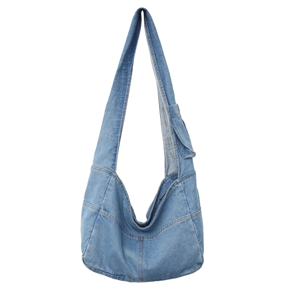 Túi Xách Denim Cỡ Lớn Thiết Kế Hai Ngăn Tiện Dụng