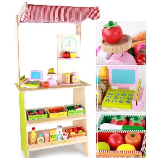 [HÀNG SẴN] Quầy bán hàng - Kệ bán bánh - quầy siêu thị bằng gỗ cho bé- LOẠI CAO CẤP