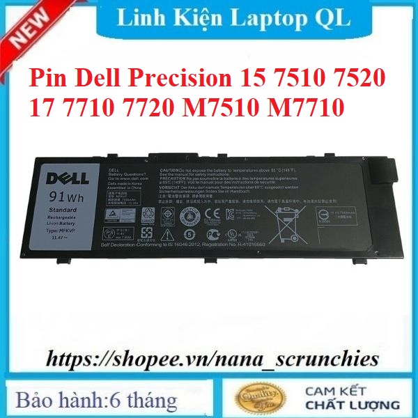 Pin Laptop Dell Precision 15 7510 7520 17 7710 7720 M7510 M7710 0RDYCT TWCPG MFKVP 1G9VM 0FNY7