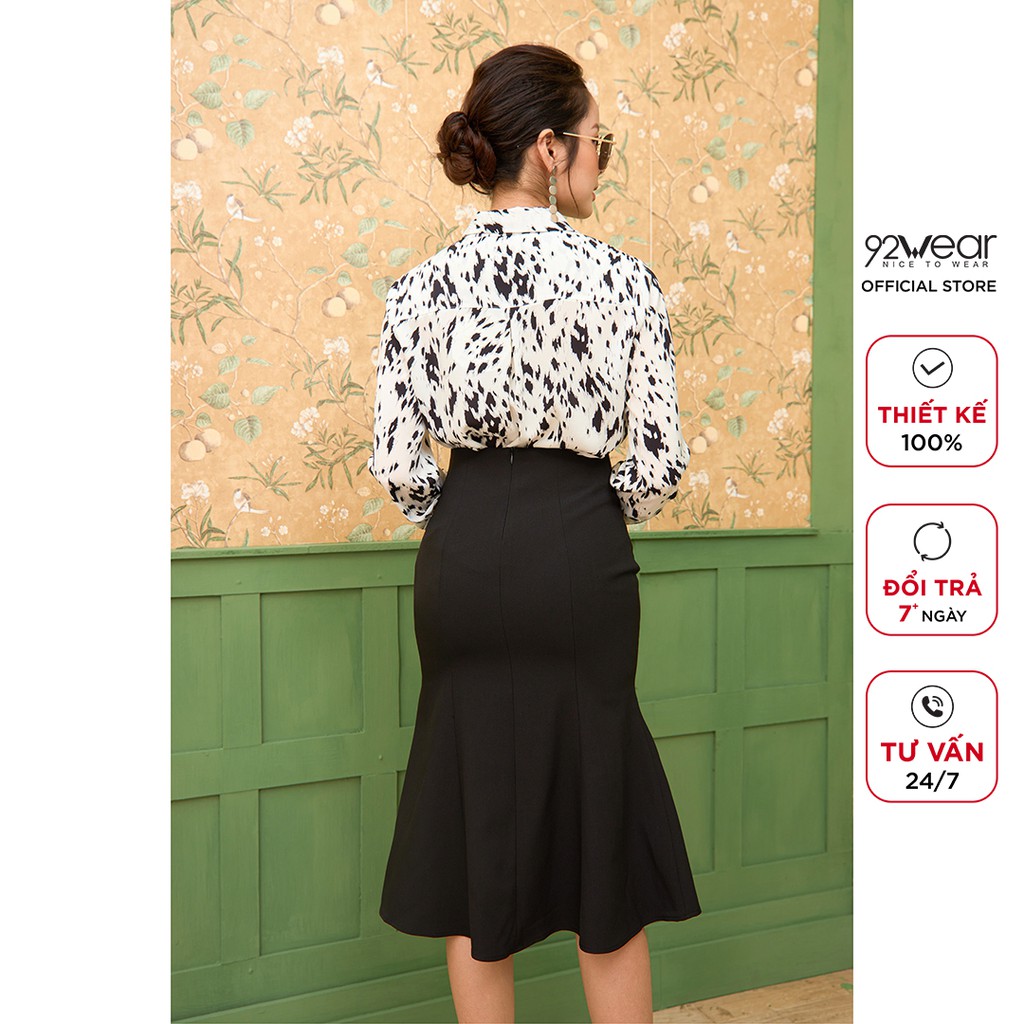 Chân váy dài công sở 92WEAR cạp cao dáng ôm đuôi cá JDA1585 | BigBuy360 - bigbuy360.vn