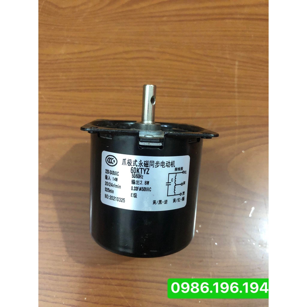 Mô Tơ 220V Quay Gà Vịt 60KTYZ 14W Motor 220V Động Cơ 220V Giảm Tốc 220V Đã Hàn Nhông