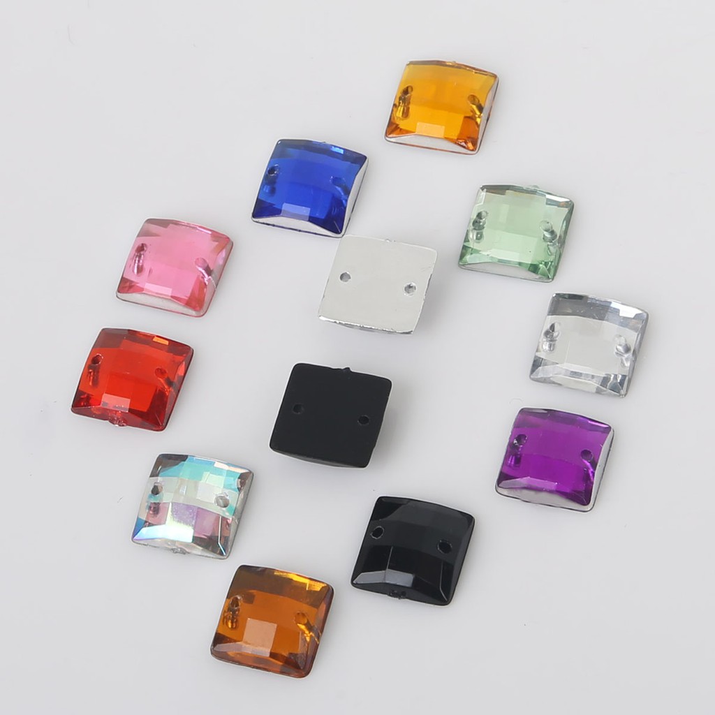 Set 100 Hạt Cườm Đá acrylic Hình Vuông 10x10mm Dùng Trang Trí Tiệc Cưới diy