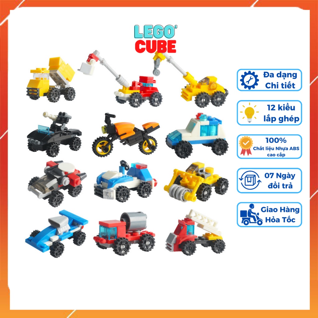 Lego xe Lắp ráp cho bé Bộ đồ chơi lắp ráp ôtô xe máy 311 Bộ 20 chi tiết