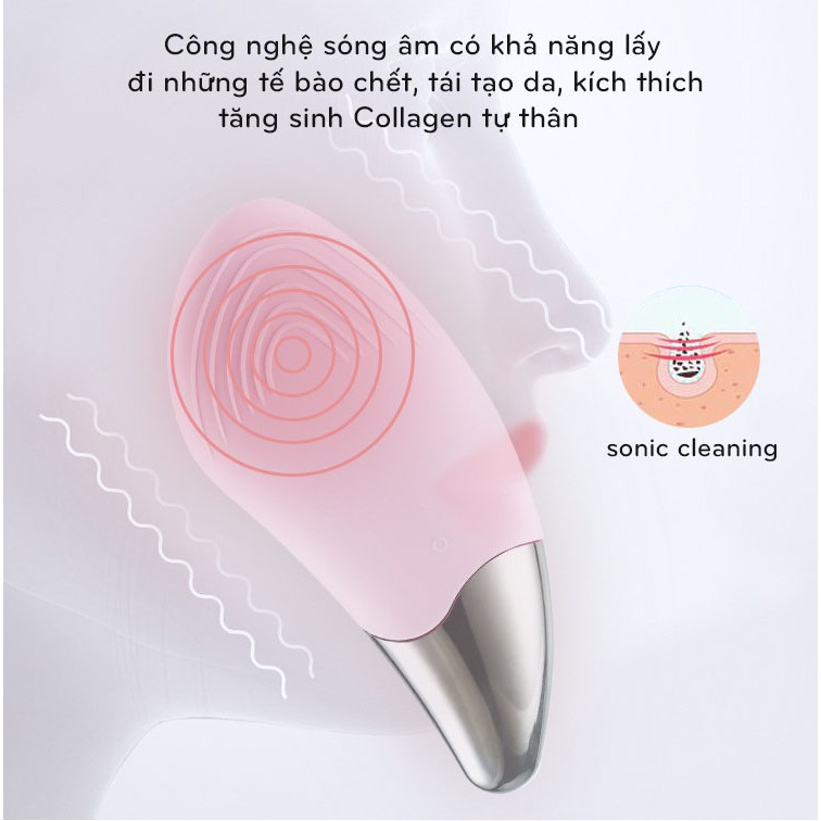 Máy rửa mặt công nghệ rung sóng âm tích hợp chức năng massage nâng cơ mặt MD-RM01