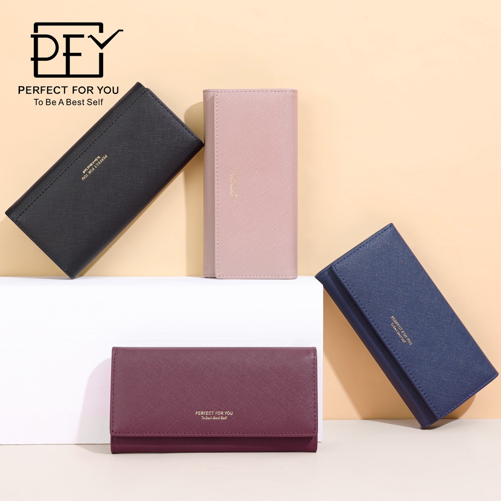Ví Nữ Dài Cầm Tay Chính Hãng PERFECT FOR YOU Chất Da Xước Cao Cấp Phong Cách Hàn Quốc Siêu Đẹp Siêu Bền PFY31 - Tukado