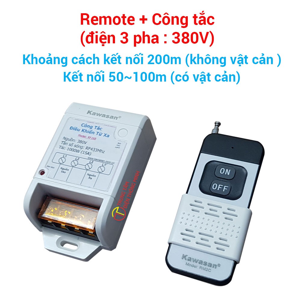 Công tắc điều khiển từ xa dùng điện 3 pha 380V KW-RF16B