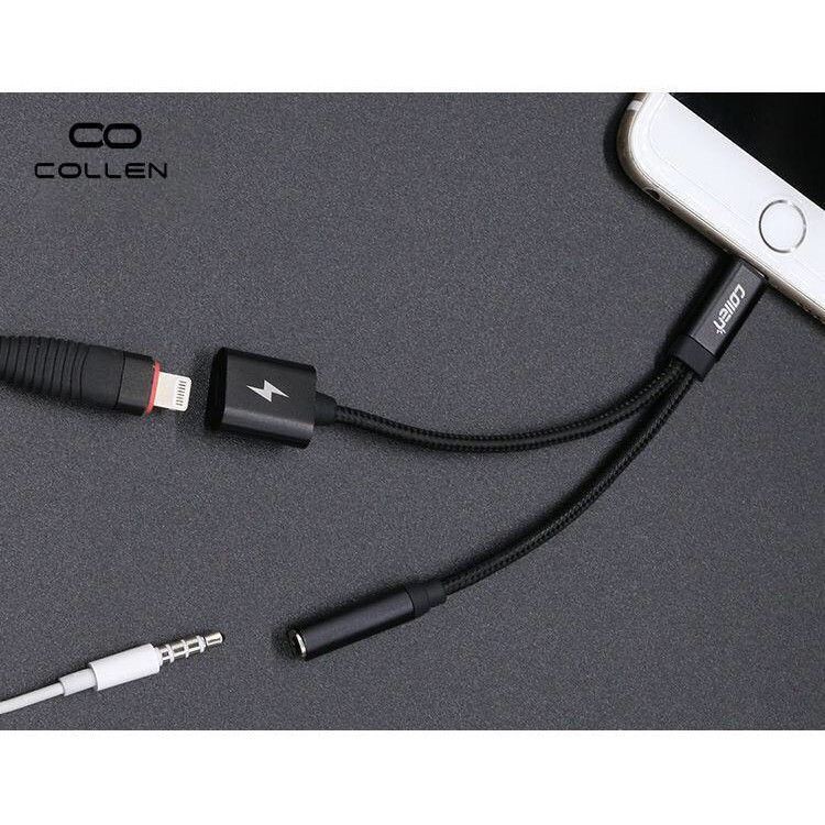 Jack Chuyển Đổi iphone + Rắc Chia Cổng Vừa Sạc Vừa Sử Dụng Tai Nghe - Hỗ Trợ Mic Cho iPhone 7 đến 11promax