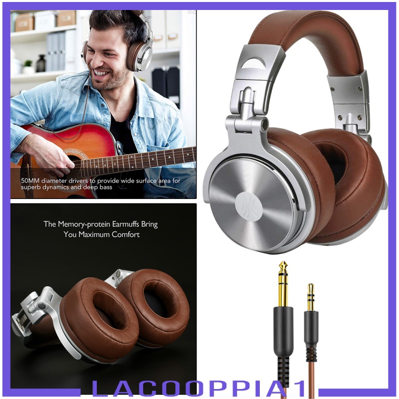 [LACOOPPIA1] Pro-30 Over Ear Headphones Studio Monitor Mixing DJ Stereo Headsets w/Mic