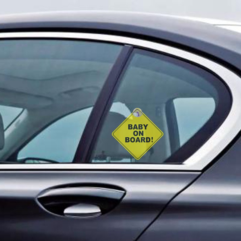 Sticker vinyl chữ &quot;baby on board&quot; dán xe hơi cảnh báo an toàn