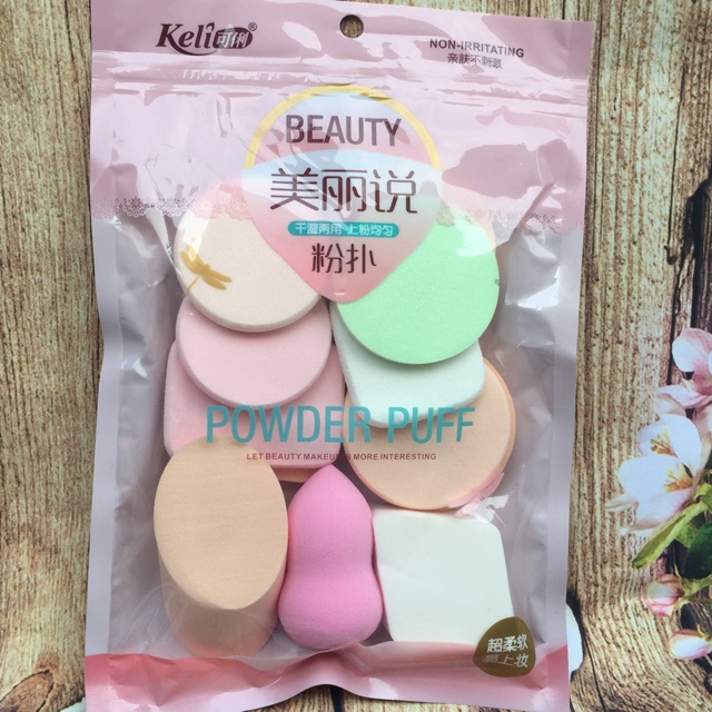 Set 13 bông mút đánh kem phấn Beauty KELI