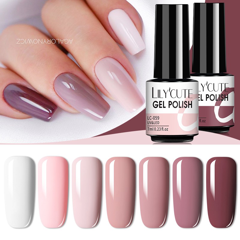 Sơn Móng Tay Gel UV 7ml Màu Nude Thời Trang