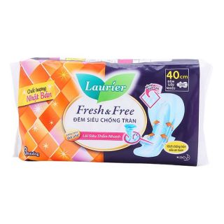 Băng Vệ Sinh Laurier Fresh & Free ban đêm 3 Miếng 40cm