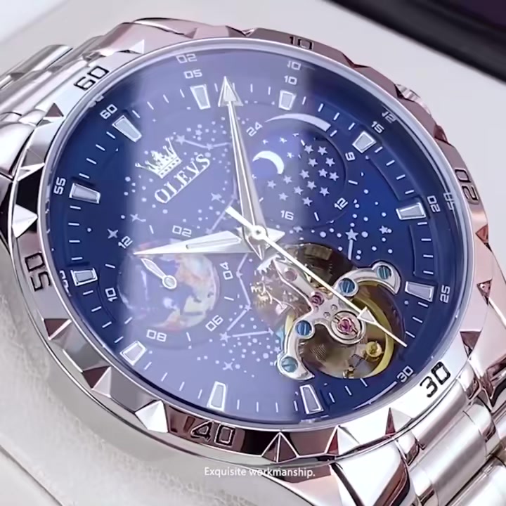 Đồng Hồ Cơ Nam Đẹp Fullbox Olevs 6689, Mặt Kính Chống Trầy Xước, Chống Nước 3ATM, Mặt Dạ Quang Ban Đêm | BigBuy360 - bigbuy360.vn