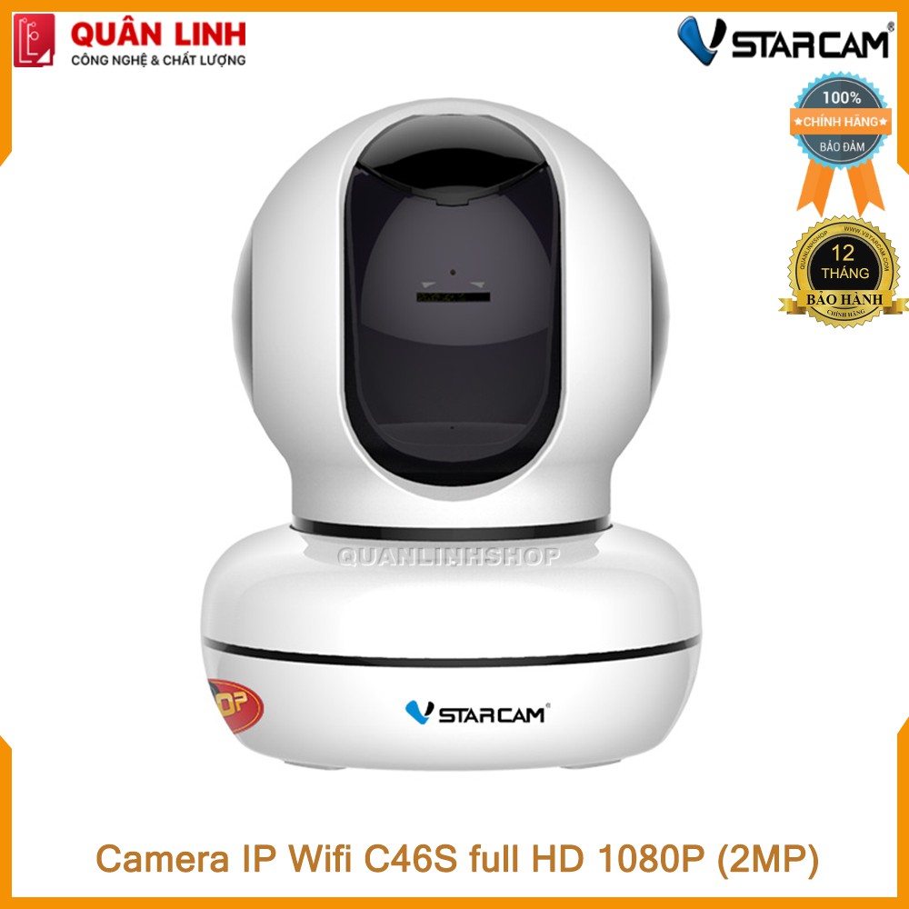 Camera giám sát IP Wifi hồng ngoại ban đêm Vstarcam C46S Full HD 1080P 2MP kèm thẻ 128GB