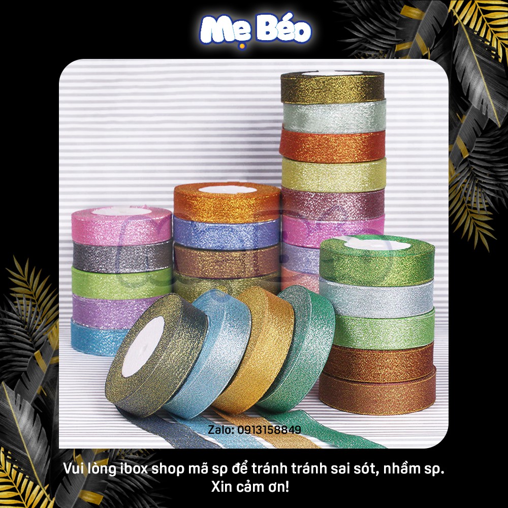 Ruy băng kim tuyến - Ruy băng nhũ màu 20mm - Cuộn 25 Yards/Cuộn | BigBuy360 - bigbuy360.vn