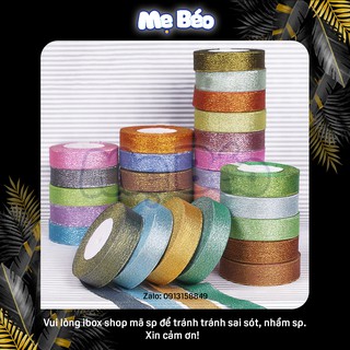 Ruy băng nhũ kim tuyến màu 2cm - Cuộn 25 Yards
