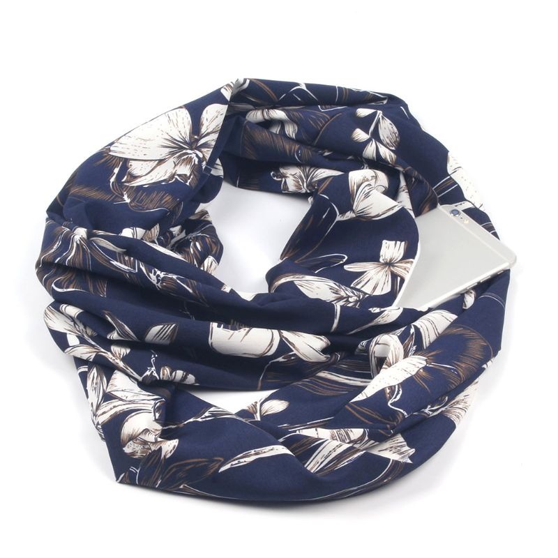 Khăn Quàng Cổ Hai Lớp 180x50cm Có Khóa Kéo Cho Nữ