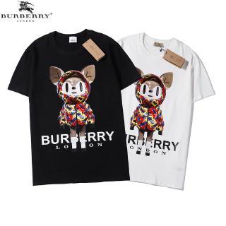 Áo Thun Tay Ngắn In Chữ Burberry Cho Cặp Đôi