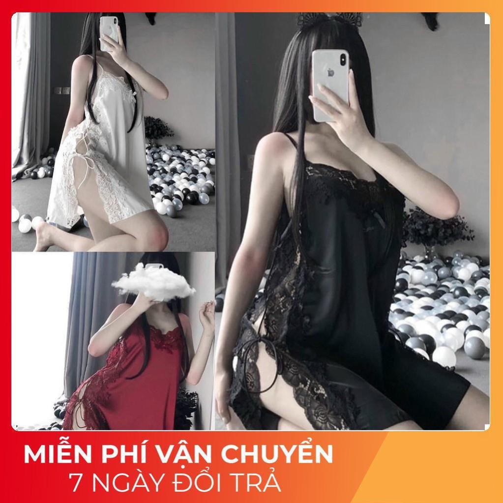 Váy Ngủ Sexy, Đầm Ngủ Nữ Đan Dây Hông Cực Sexy Chất Satin Dưới 70kg | BigBuy360 - bigbuy360.vn