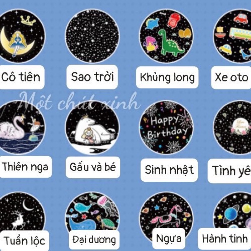Đèn ngủ chiếu sao thỏ cài nơ hồng có 12 set chiếu chính hãng Onefire ❌Freeship❌ Đèn ngủ ngàn sao 3D Một Chút Xinh
