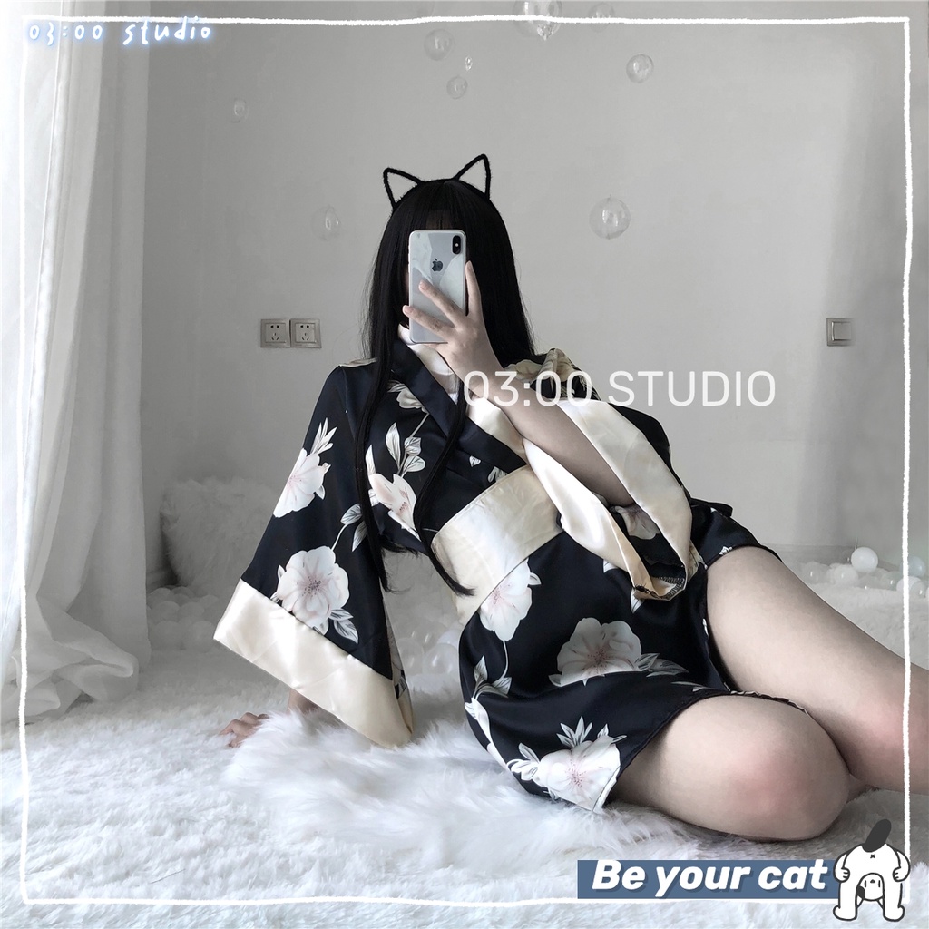 （Giao hàng bảo mật）🖤Đồ ngủ sexy🖤Freeship🖤Kimono Nhật Bản hầu gái váy ngủ cosplay + quần lót Freesize 40-65kg---020 | BigBuy360 - bigbuy360.vn