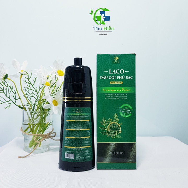 Dầu gội phủ bạc laco black hair làm tóc đen tự nhiên bóng đẹp  sau 9 phút