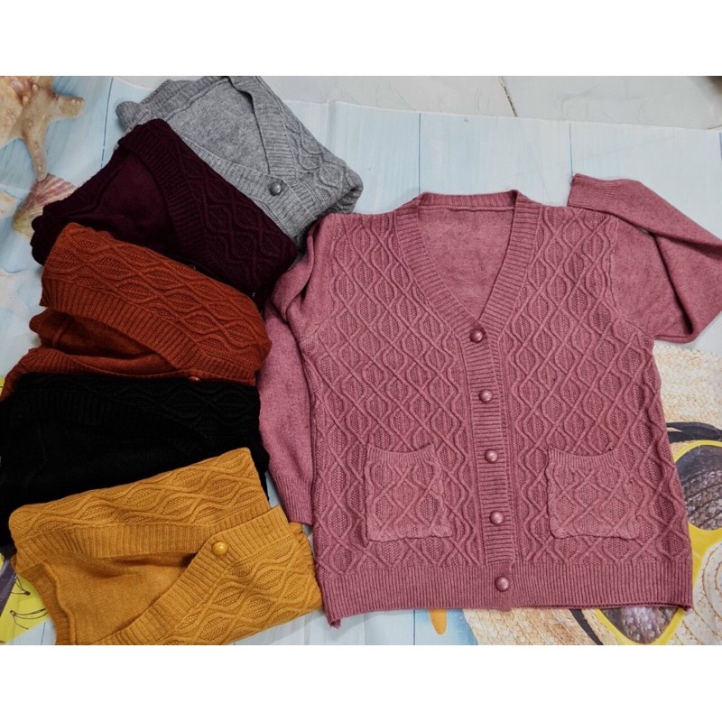 Áo khoác thun len trung niên