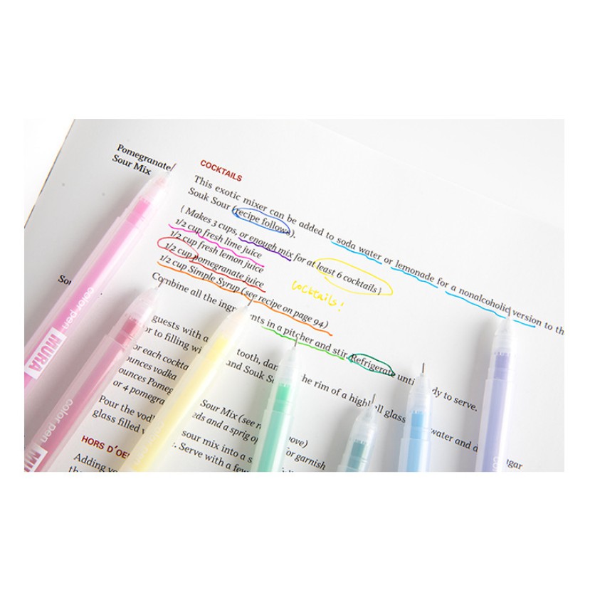 Bộ 6 10 12 bút gel MURA nhiều màu (Mira mẫu mới)