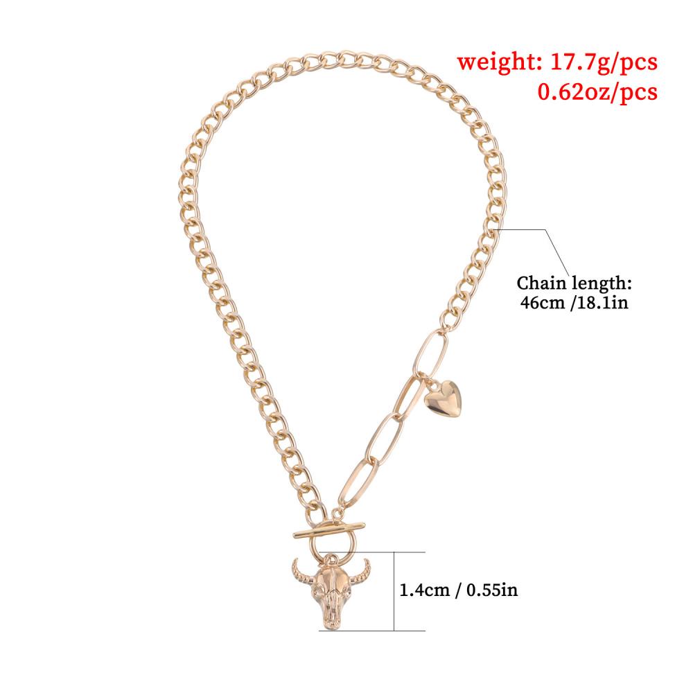 Vòng cổ Hình Đầu Bò Trái Tim Đơn Giản Thời Trang