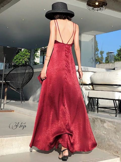 Váy maxi lụa đi biển dây mảnh quyến rũ sống ảo cực mê [HÀNG CÓ SẴN] | BigBuy360 - bigbuy360.vn
