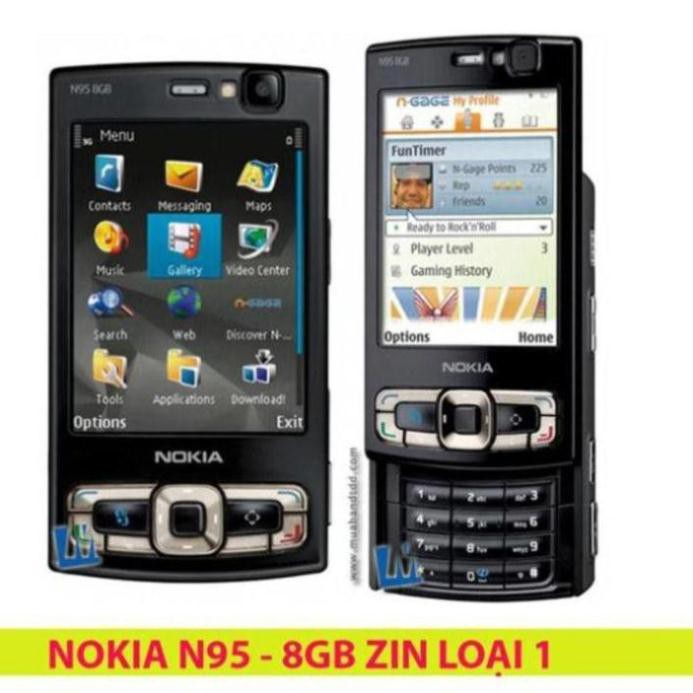 Điện Thoại Nokia N95 2GB Có Pin Sạc Zin Chính Hãng Nắp Trượt 2 Chiều