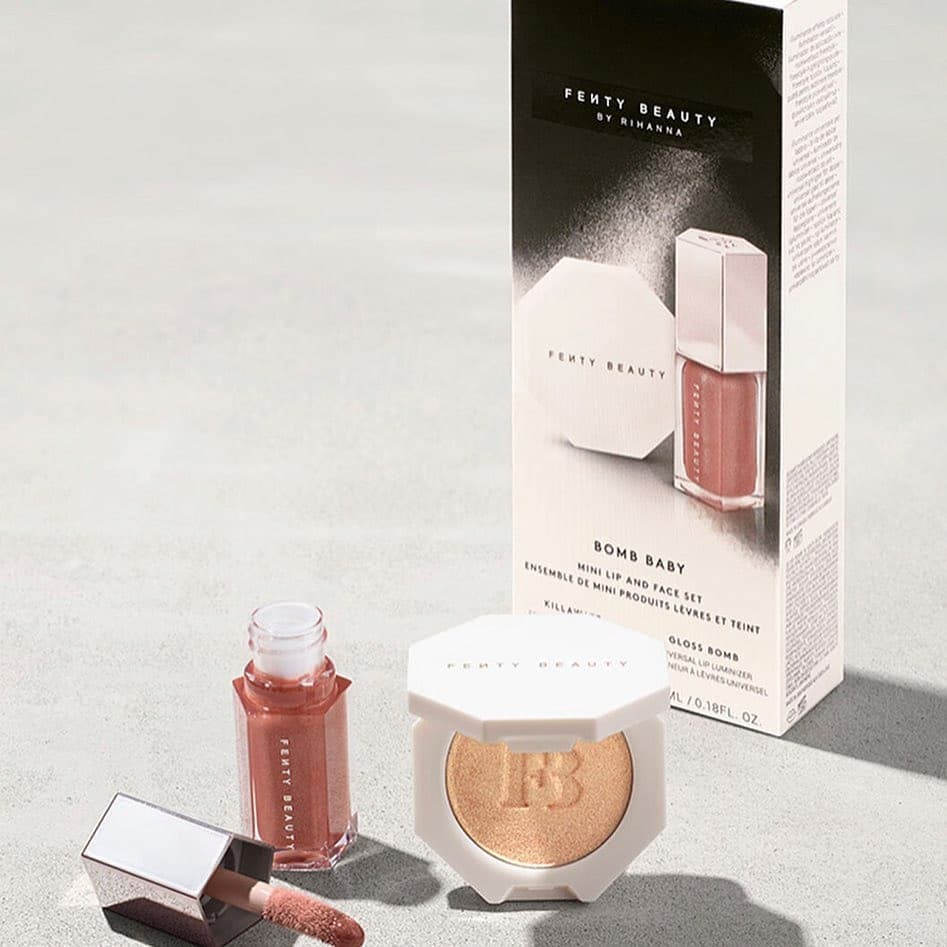 Bộ son bóng + Highlighter FENTY BEAUTY mini (new) | BigBuy360 - bigbuy360.vn