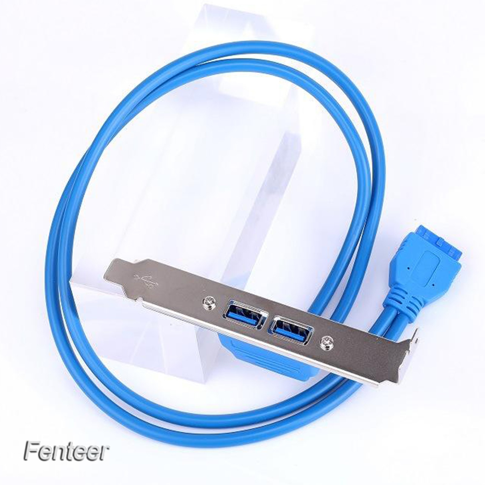 [FENTEER] 2 Ports USB 3.0 Back Panel Mount to 20pin Header Cable with PCI Bracket 50cm