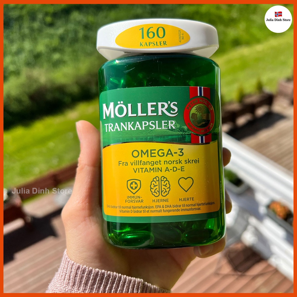 Dầu cá Omega 3 MOLLERS TRANKAPSLER nội địa Na Uy - hộp 160 viên