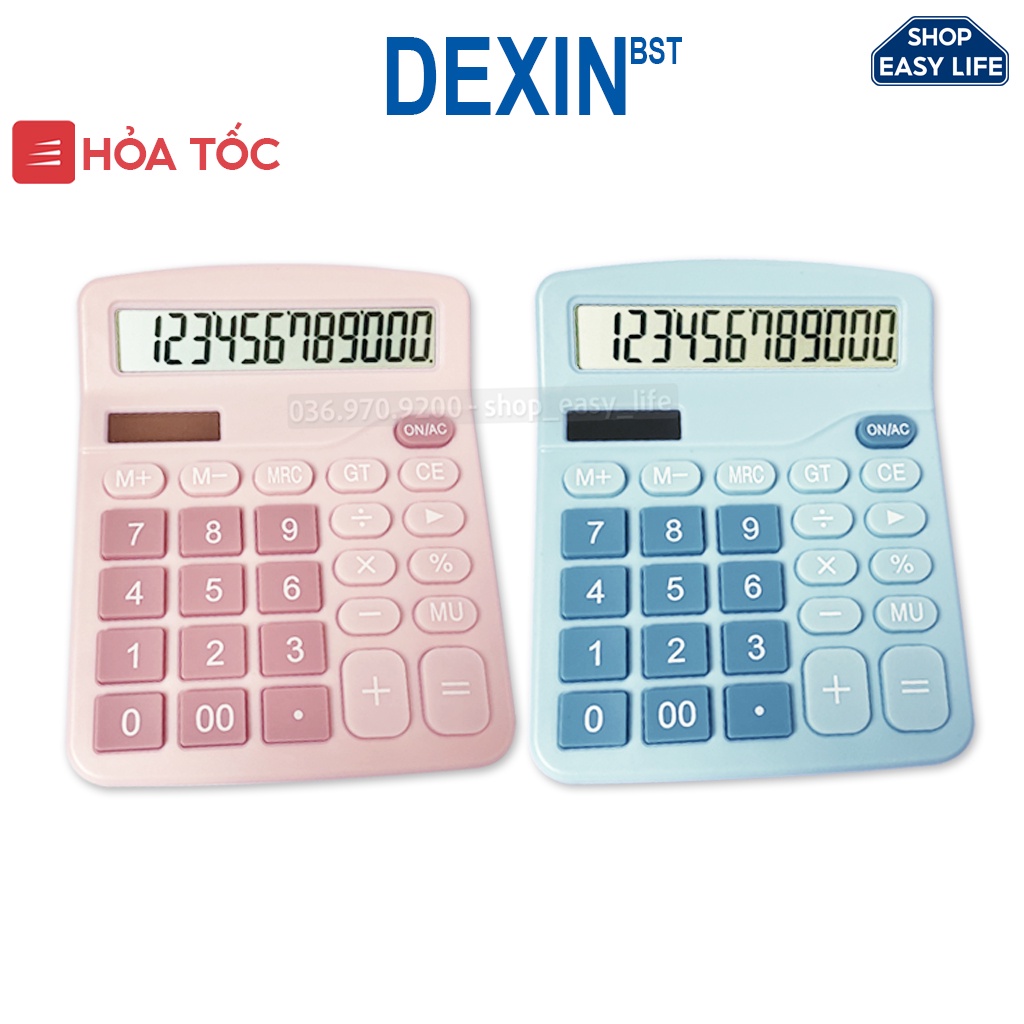 Máy Tính Cầm Tay Dexin 12 Số Dùng Năng Lượng Mặt Trời Hoặc Pin