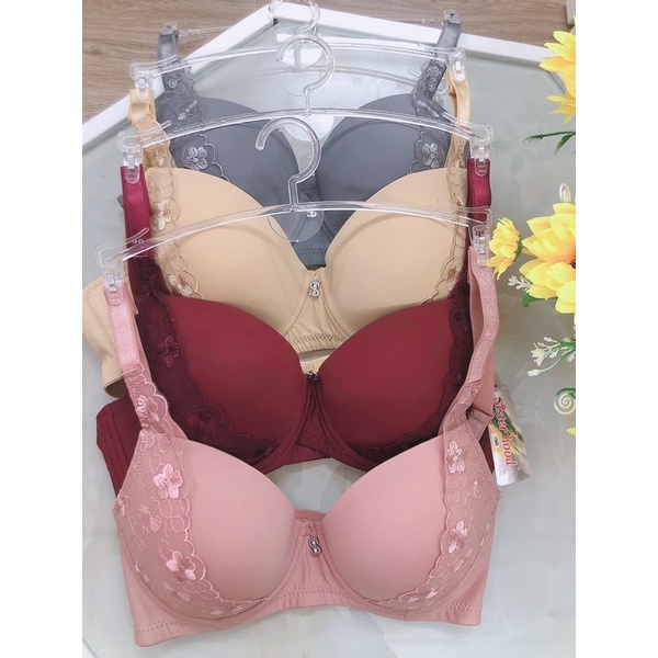 Áo lót quả lớn không mút, áo ngực big size có gọng Thái Lan thêu hoa dây Sisterhood 1043