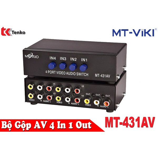 Bộ Switch AV 4 vào 1 ra - chính hãng MT-431AV