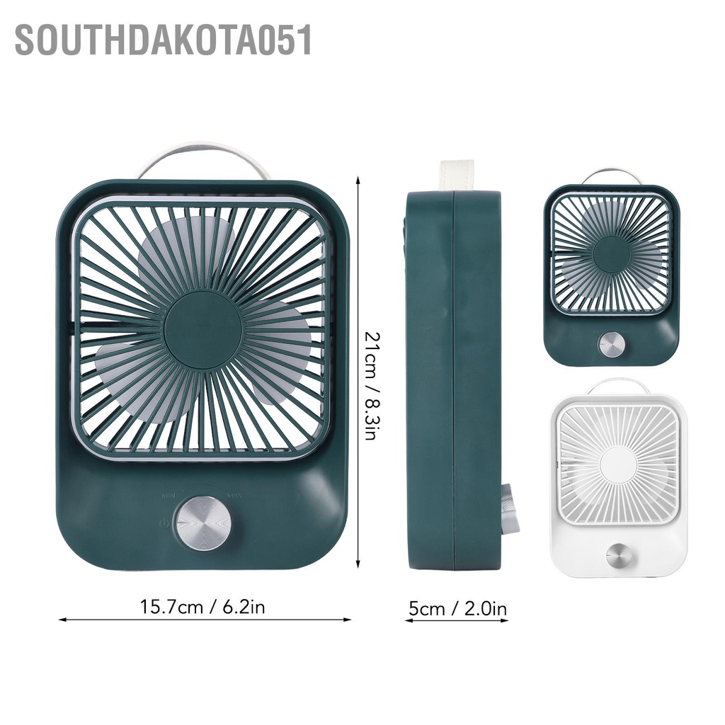 [Hàng Sẵn] Quạt để bàn Sạc USB yên tĩnh có dây buộc cho cắm trại tại nhà【Southdakota051】