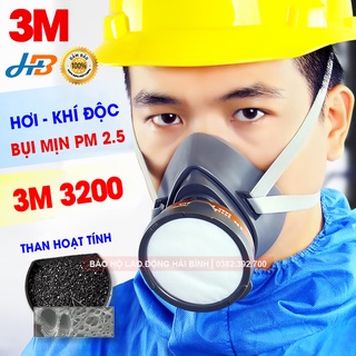 [TRỌN BỘ] Mặt Nạ Phòng Chống Độc 3M 3200 - Khẩu Trang Phòng Chống Bụi 3M - Mặt Nạ Phun Sơn, Phun Thuốc Trừ Sâu, Hóa Chất