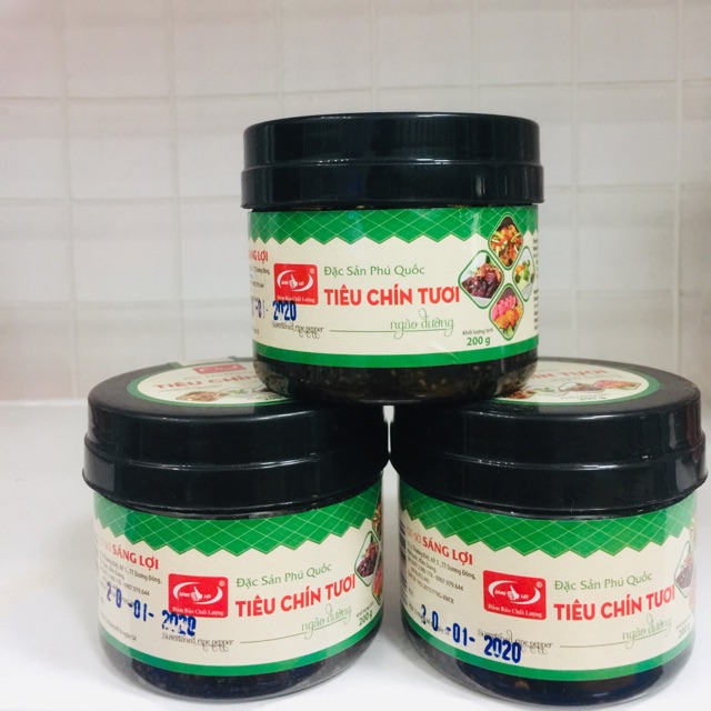 3 hũ tiêu chín tươi ngào đường Sáng Lợi 200g