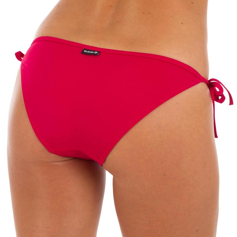 Quần bikini buộc dây hai bên sofy Decathlon Olaian màu đỏ