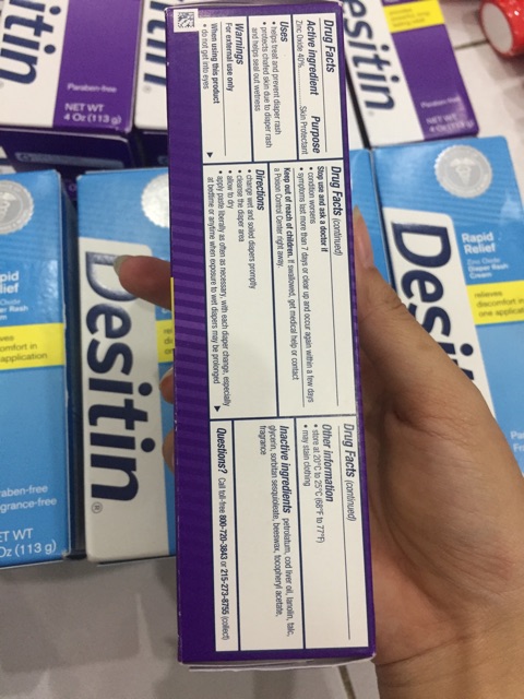 Kem ngừa hăm Desitin Xanh/Tím của Mỹ