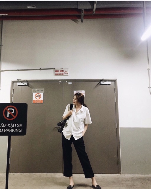 [Mã FATHANG5 giảm 10K đơn 50K] Áo Sơ Mi Vest tay ngắn nam nữ unisex trắng, đen - Kiểu áo sơ mi lụa form rộng | BigBuy360 - bigbuy360.vn