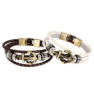 Vòng tay da handmade mỏ neo