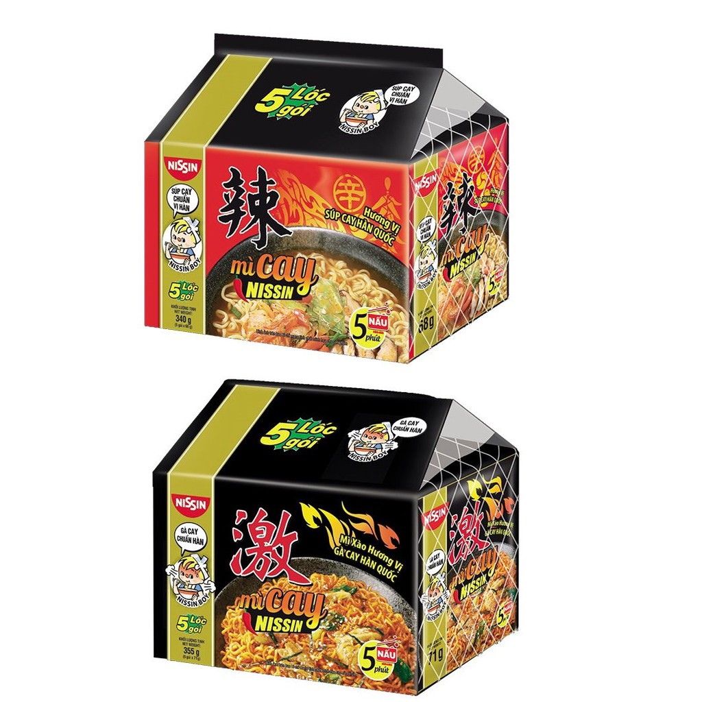 Lốc 5 Gói Mì Cay Hàn Quốc Nissin Chuẩn Vị Mì Cay
