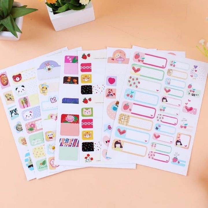 Combo 3 Name Sticker Dán Nhãn Tên Giấy Đánh Dấu Chống Thấm Nước Mix Mẫu cute Dễ Thương Cho Bé