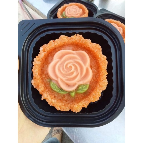 Khuôn làm xôi tròn hình hoa hồng khía size đại 13cm nhựa cứng bền đẹp