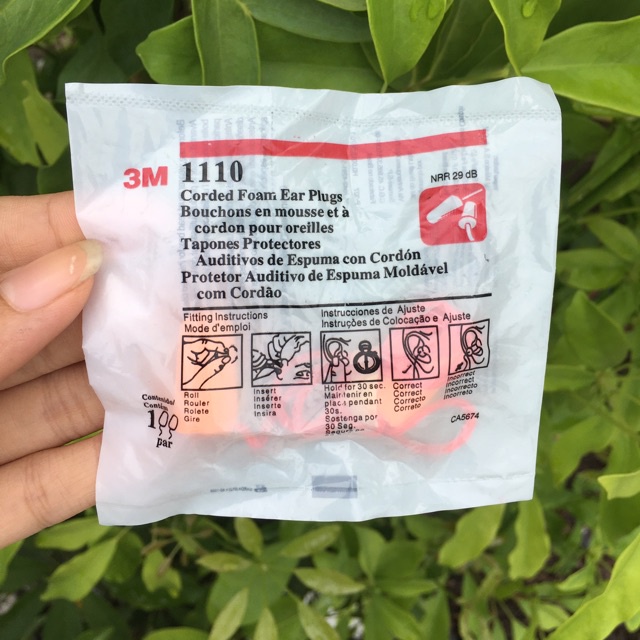 1 đôi nút bịt tai chống ồn, chụp tai cách âm 3m 1110 và 1270 làm nhà máy, xây dựng và chống tiếng ngáy khó chịu